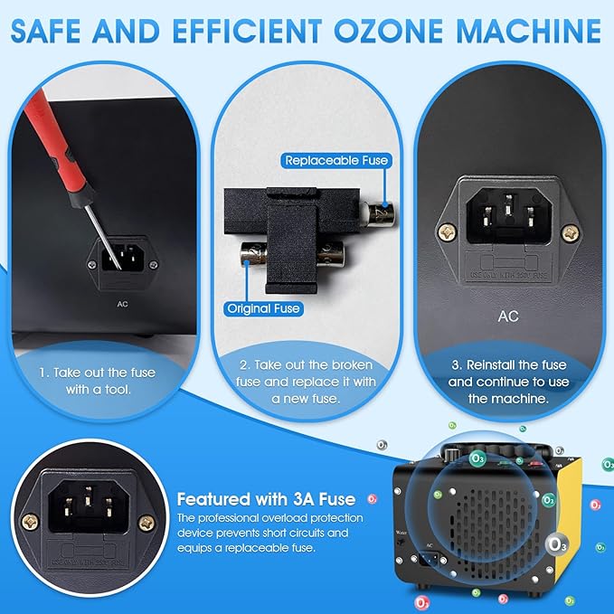 JOBYNA Ozone Generator Water Air, 28,000mg/h Air Mode & 500mg/h Water Mode Ozone Air purifier, High Capacity Home & Industrial & Commercial Ozone Machine for Car, House, Room, Smoke, and Pets
