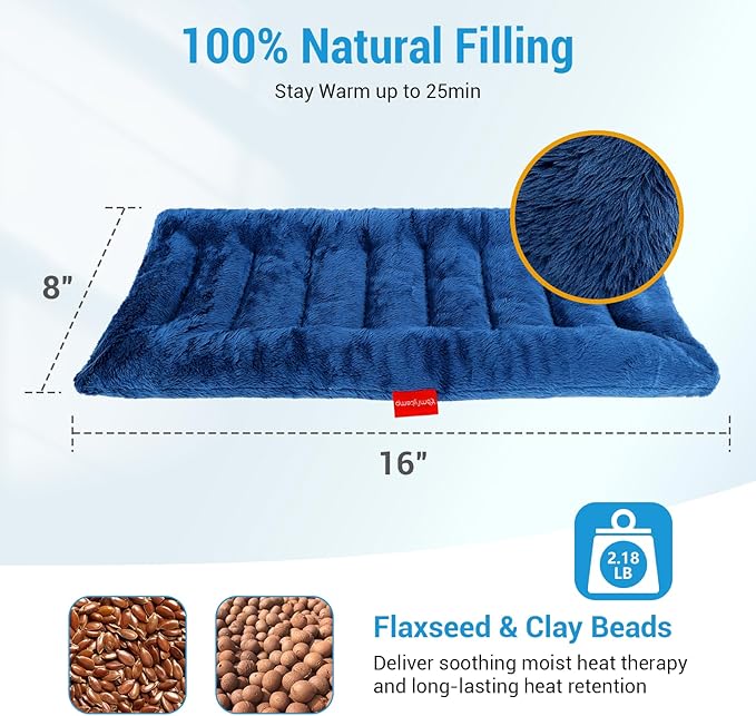Comfytemp Microwave Heating Pad for Pain Relief, 8"x16" 2.18LB Hot Pack Moist Heat Relief for Neck Shoulder, Cramps, Muscle Ache, Warm Compress Relaxation Items for Women Men Seniors