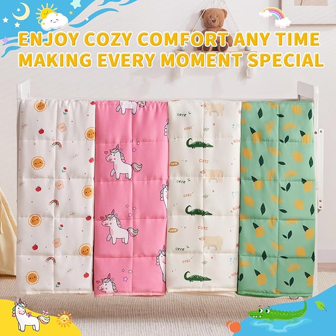anfie Weighted Blanket Kids (48"x72" 6lbs), Weighted Blanket Cooling Blanket for Sleeping,Throw Size Breathable Blanket with Premium Glass Bead(Little Unicorn)