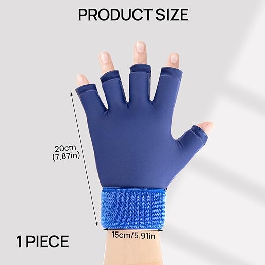 Finger Arthritis Compression Hand Ice Pack Gloves for Pain Relief Adjustable Wrist Ice Pack for Hot & Cold Therapies, Reusable Blue Ice Glove, Gel Finger Ice Pack for Tendinitis, Carpal Tunnel