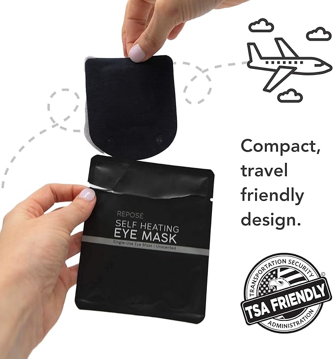REPOSE Steam Eye Mask - Instant, Self-Heating Sleep Mask - Eye Strain Relief Mask to Help Reduce Eye Puffiness & Soothe Tired Eyes | Unscented, Single Use, Travel Friendly Warm Eye Mask - 10 Count