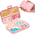 7 Day Pill Organizer with Snap-Lock Leakproof Design - Portable Travel Pill Case for Pills, Vitamins, Supplements, BPA-Free Mini Medicine Box for Work, Outdoor, Traveling (Pink)