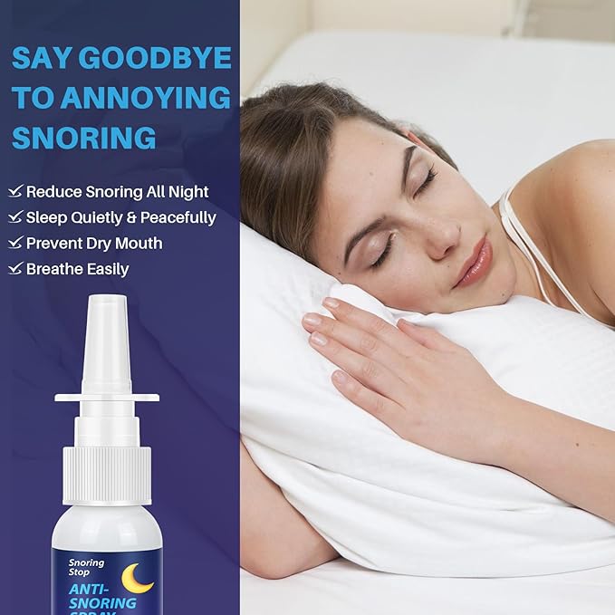 Anti Snoring Spray, Anti Snoring Devices, Effective & Fast Snoring Solution for Better Sleep, Helps Open The Throat & Airway During Sleep, 1 Floz