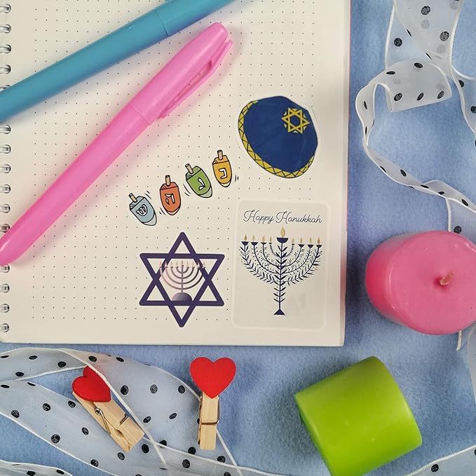 BulbaCraft Chanukah Stickers - Hanukkah Stickers, Hanukkah Gifts, Gifts for Women & Men
