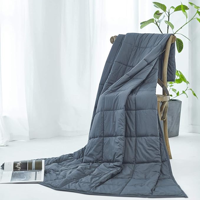 RelaxBlanket King Size Weighted Blanket | 80''x90'',20lbs | for Single or Double | Premium Cotton Material with Glass Beads | Dark Grey