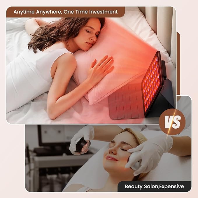 INTEO Red Light Therapy for Face and Body, Portable Red Light Therapy with Protective Goggles, 850nm Infrared Red Light Therapy with 6 Modes