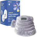 ASUTRA Weighted Neck Wrap, Plush Gray, Microwaveable Heating Pad for Neck and Shoulders, Hot and Cold Compress, Lavender Aromatherapy