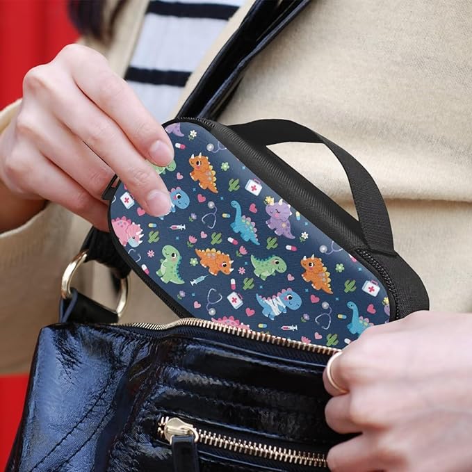Rnyleeg Cute Dinosaur Diabetic Bags for Supplies Small Size Insulin Cooler Travel Case Reusable Insulin Bag for Diabetes Lightweight Madicine Storage Pouch Easy to Carry