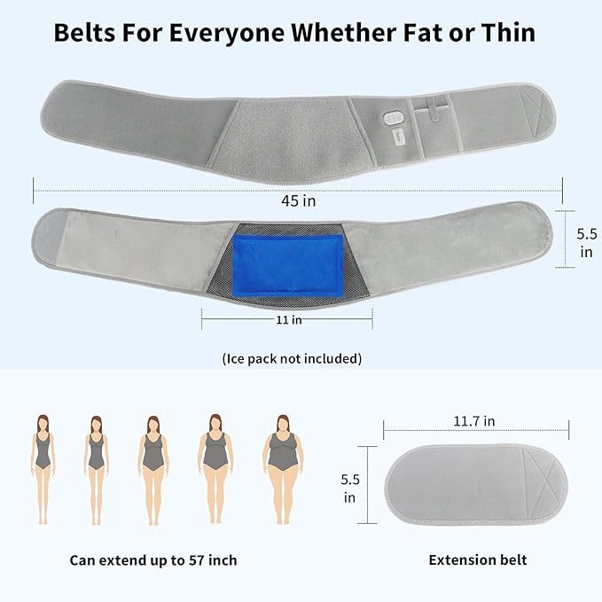 Heated Waist Belt, Heating Pad for Low Back and Belly, Women’s Cordless Heating Belt for Period Cramps - Rechargeable & Slim Design