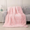 Sherpa 5lb Weighted Blanket for Adult, Both Sides Reversible Velvet Soft Plush Weighted Heavy Blanket for All Season Pink 36in*48in