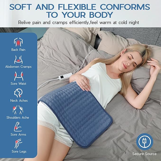 Heating Pad for Gifts Soothing Heat Therapy for Women & Men, Perfect Christmas, Mothers Day, Birthday Gifts for Her, Dad Gifts & White Elephant Gift, Cozy Stocking Stuffer for Women/Mom