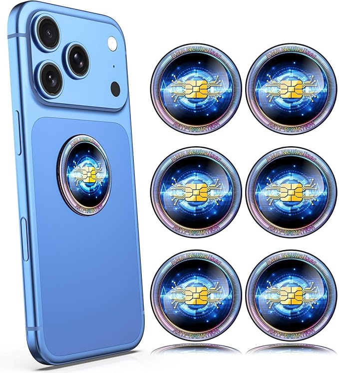 Cell Phone EMF Protection Neutralizers - for Smart Phones/Tablets/Laptops/Computer/WiFi/Priner/TV 6 Pack