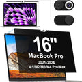 IPROKKO Magnetic Privacy Screen for MacBook Pro 16 Inch (2021-2026, M1, M2, M3, M4, M5, Pro, Max), Removable Anti Blue Light Glare Private Spy Filter Screen Cover Compatible with 16.2" Mac Laptop [2-in-1 Privacy Kit]
