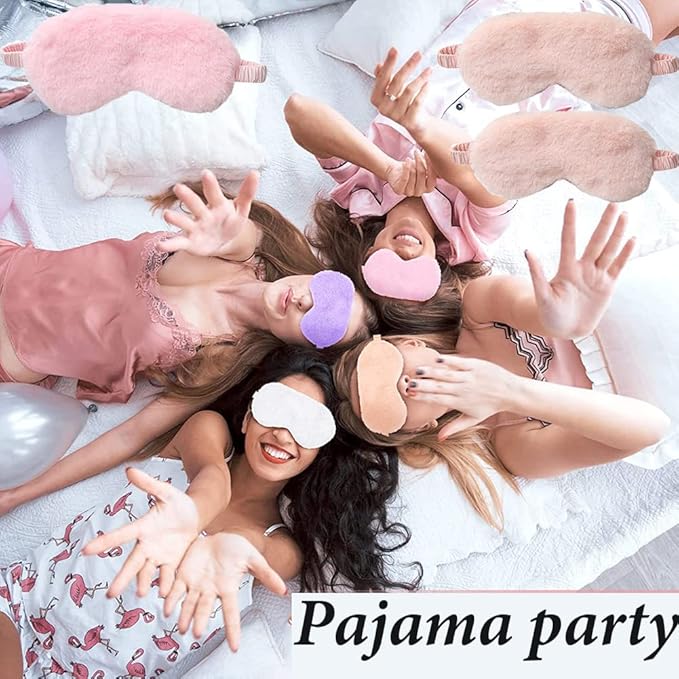 AKOAK 1 Pack Plush Sleep Eye Mask, Soft and Comfortable, Breathable Light Blocking Sleep Protector, Suitable for Adults, Children, Birthday Party Gifts (Pink)