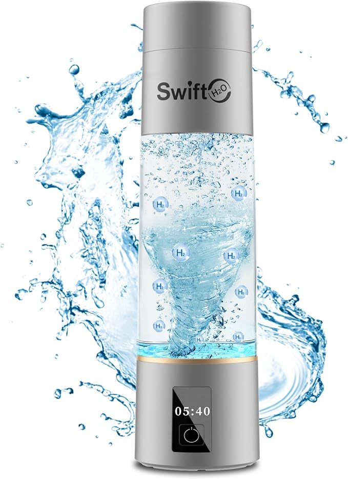 Hydrogen Water Bottle 2024 with PEM SPE Technology, PEM Electrolysis Hydrogen Generator 4000+ PPB LED Display, Hydrogen Water Ionizer Machine for Home Office Travel, Gifts for Men and Women