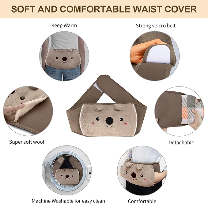 Hot Water Bag,Hot Water Bottle Rubber Warm Water Bag Pouch with Soft Waist Cover for Neck and Shoulder, Back,Hand, Legs, Waist Warm