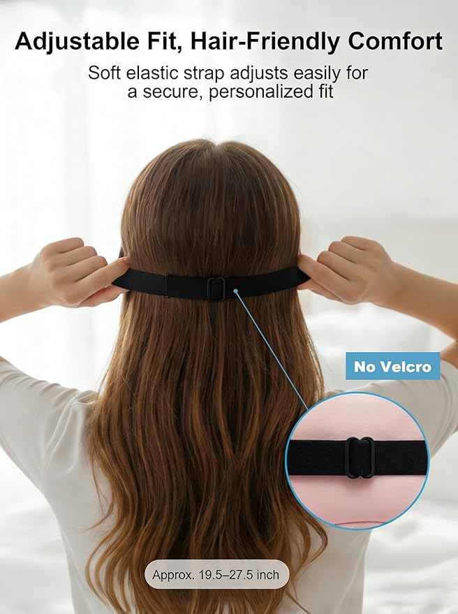 Weighted Eye Masks for Sleep Women: 3D Contoured Blackout Sleep Mask with Zero Pressure, Eyelash Friendly & Comfortable Blindfold for Airplane Travel, Night Shift Nurse, Yoga & Thoughtful Gift, Pink