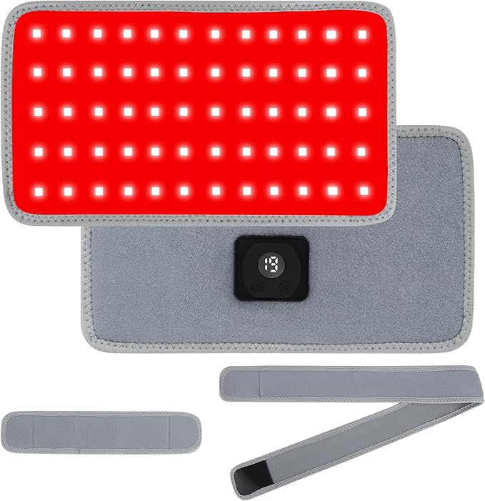 Red Light Therapy for Body, Cordless Infrared Light Therapy Belt for Knee Back Neck Waist, Rechargeable Light Pad for Humans & Dogs, Portable Wrap with 660nm/850nm