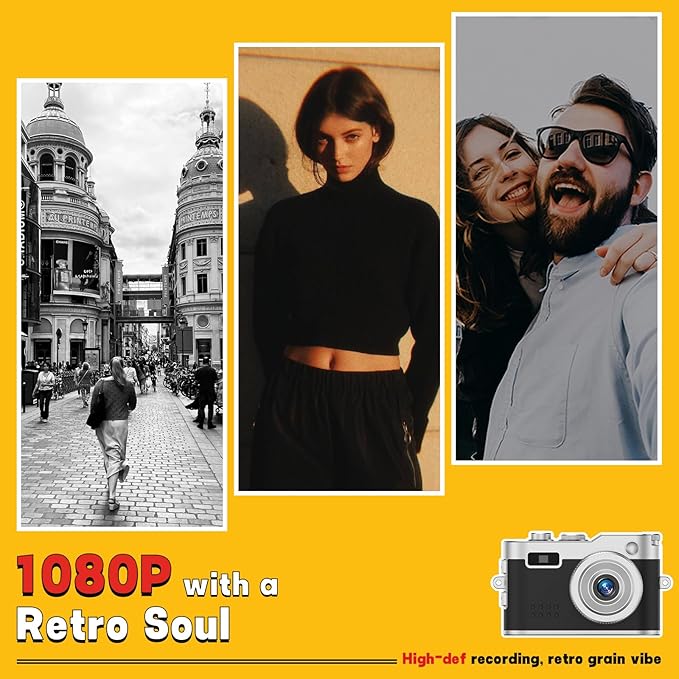 Mini Keychain Camera, 1080P & 2MP Retro Aesthetic, 32GB Memory, Pocket-Sized Vintage Camera, Bag Charm, Birthday Gift