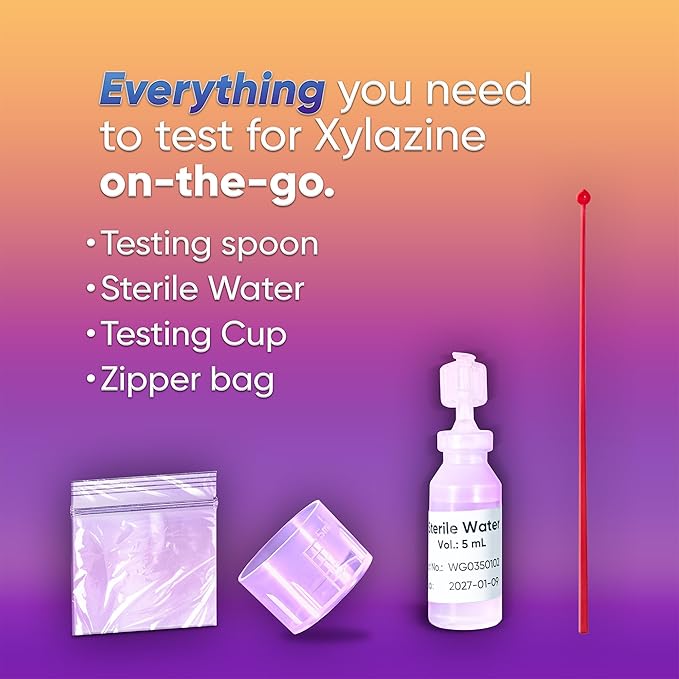 Safe Life Xylazine Test Strips, Test Liquids and Powders for Presence of Xylazine [5 Pack]