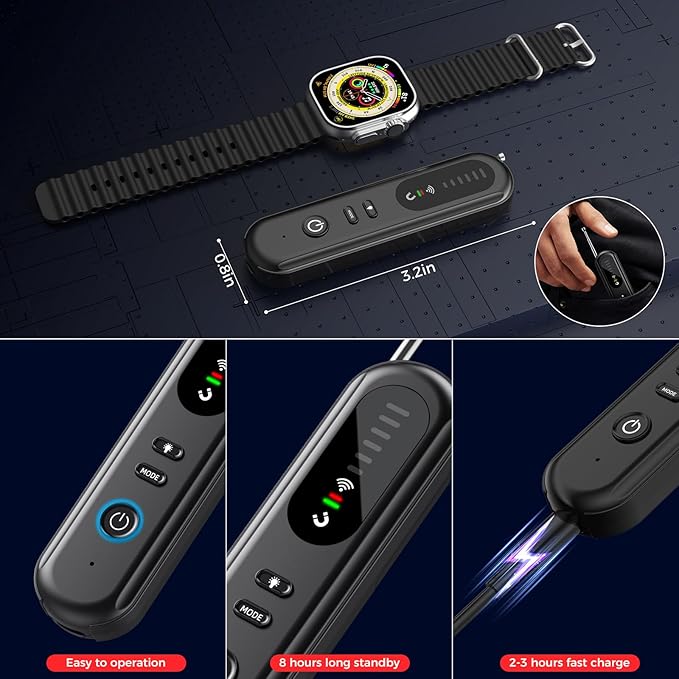 Hidden-Camera-detectors Portable-Bug Detector&Camera Finder-GPS Tracker Detector-Upgrad-Anti-spy Camera Finder-mini RF Signal Scanner-spy Device Detector for Travel,Office/Hotel/car-Black