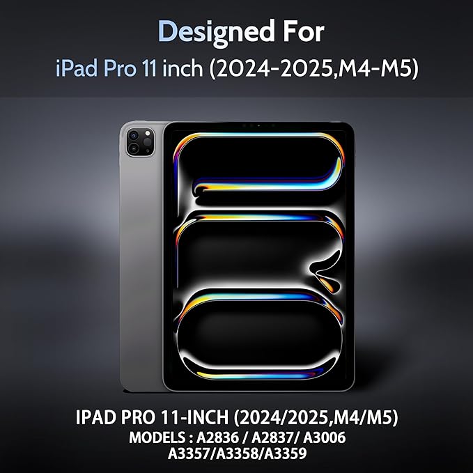 4-Way Magnetic Privacy Screen for iPad Pro 11 Inch M4/M5 [2024/2025 5th/6th Gen], 360 Removable Anti Blue Light Glare Spy Filter, High Sensitive Bubble-Free Black Security Screen Protector