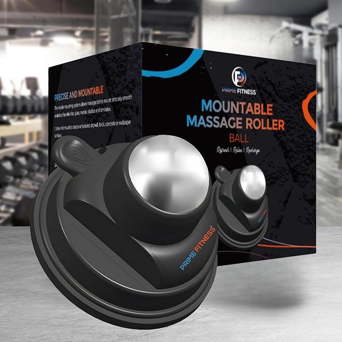 PRIME Fitness wall Mounted Massage Ball | Cold Therapy | wall Mounted Back Massager | cryo Stick | Relieve Muscle Pain (360 Wall Massager)