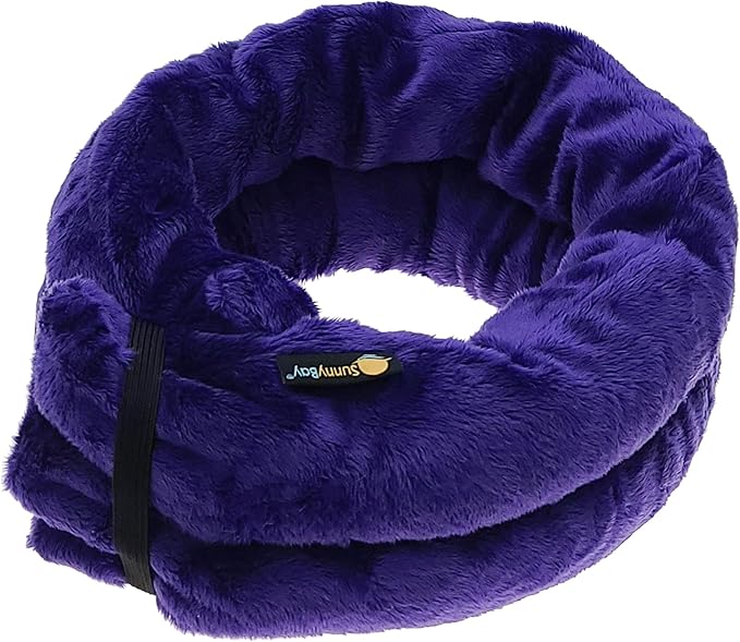 SunnyBay Microwave Heating Pad, Microwavable Heated Neck and Shoulder Wrap, Multipurpose Moist Hot/Cool 2.5lb Bean Bag Pack with Plush Cover and Elastic Fastener, 26x5 Inches, Regular Purple
