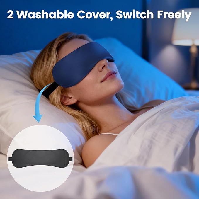 Heated Eye Mask for Dry Eyes, 1500mAh Warm Eyes Compress with Silver-Ion Heating Element, Cordless Eye Heating Pad for Stye Blepharitis Chalazion MGD