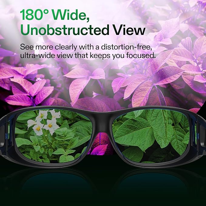 VIVOSUN Grow Room Glasses, Indoor Hydroponics LED Grow Light Glasses, Anti-UV Glasse for Visual Eye Protection, 2pcs (Pack of 2)