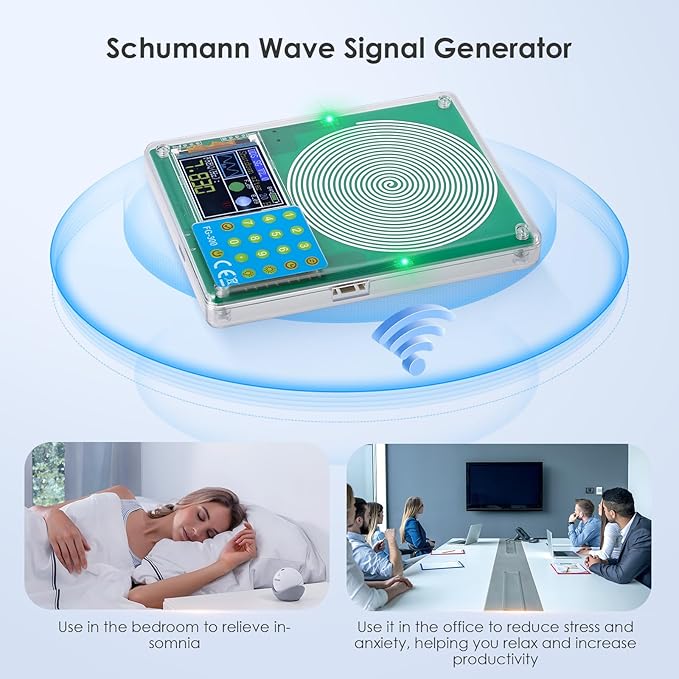 Schumann Resonance Generator 7.83Hz, Adjustable Frequency Healing Device 0.001Hz-200kHz, Pure Sine Wave Frequency Generator Sound Therapy Machine for Deep Sleep, Anxiety Relief, Yoga & Meditation