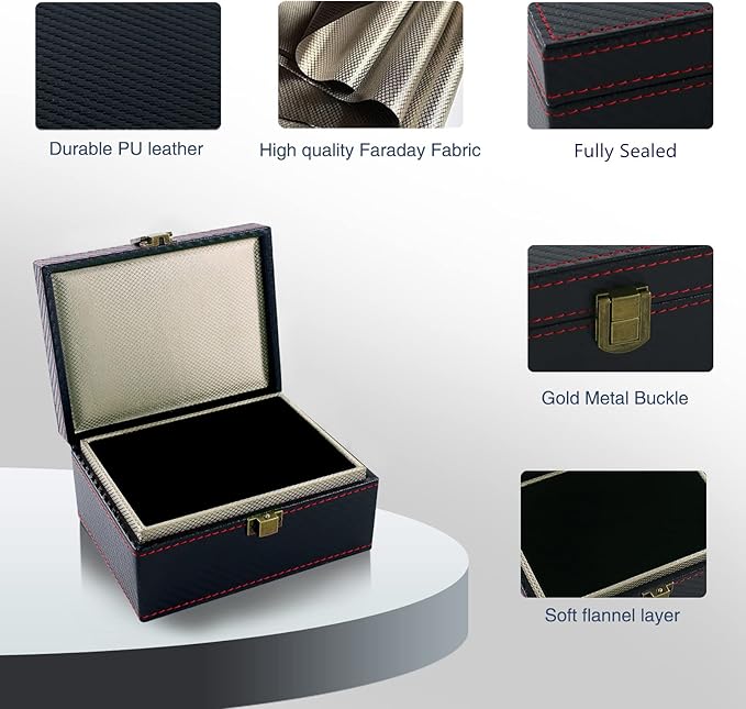 JXE JXO Faraday Box, Faraday Key Fob Protector, Faraday Cage, Key Fob Signal Blocker Box (Mini)
