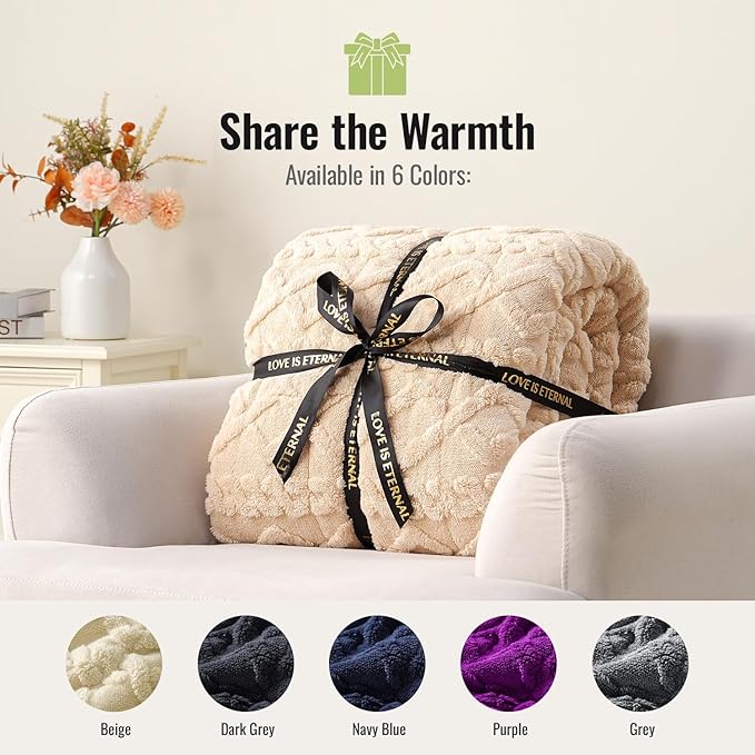 Uttermara Weighted Blanket for Adults Queen Size 20lbs 60x80 inches, Dual Sided Soft Jacquard Sherpa Weighted Blankets, Thick Heavy Blanket for Sleeping and Calming, Khaki