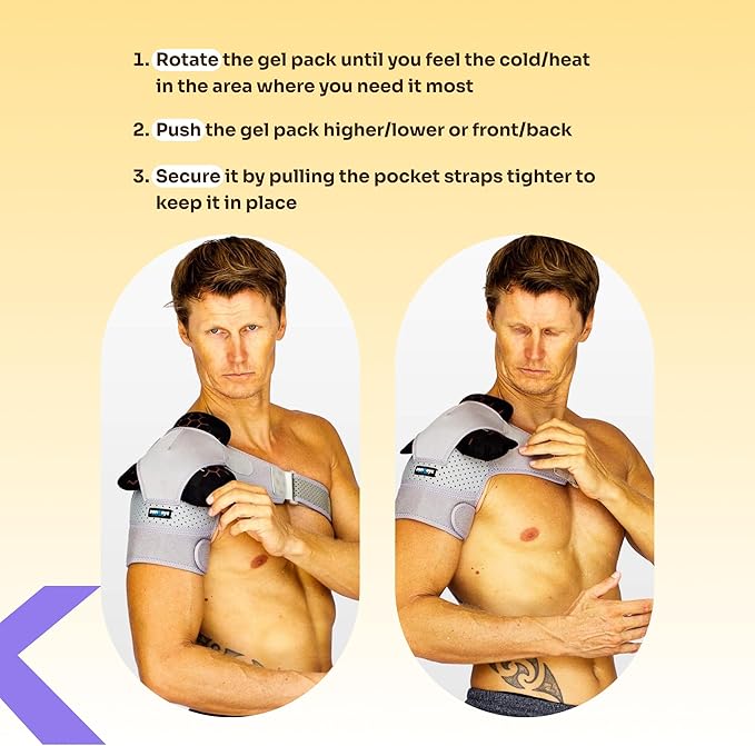 ZENKEYZ Reusable Gel Shoulder Ice Pack - 8x10 Inch, Black, Pack of 1 - Hot & Cold Therapy for Injuries - Flexible Knee Ice Wrap - Ankle Wrap & Back Pain Support Sport Gift for Athletes and Seniors