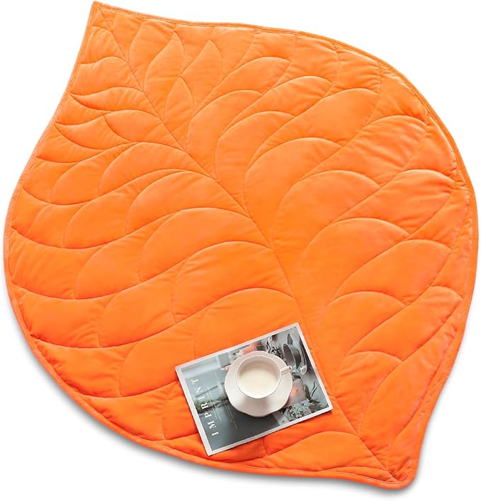 Kaisa Weighted Lap Blanket 7 lbs 41" x 53", Cozy Luxury Crystal Velvet Small Weighted Blanket for Adults, Portable Travel Weighted Blanket for Relaxation, All-Season Blanket, Machine Washable, Orange