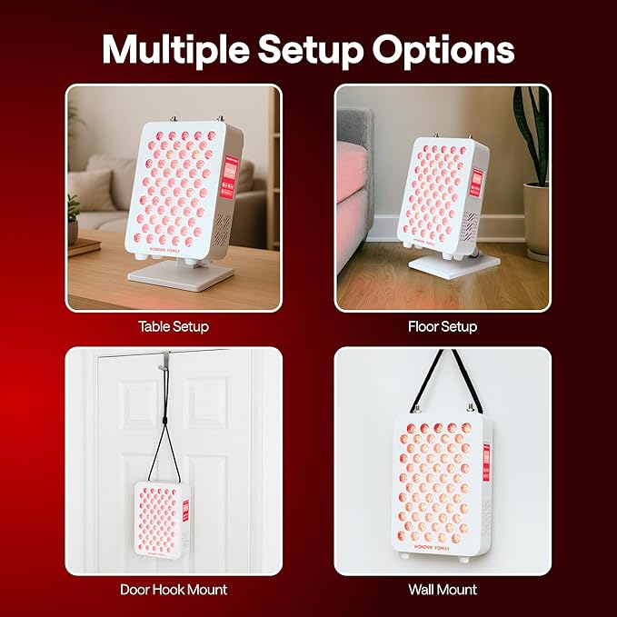 Portable Red Light Therapy Panel – Led Near Infrared & Red Light Therapy for Body, Face, Neck, Back, Knee, Shoulders, Muscles – Spa, Sauna, & Sleep Support Tool – 630 nm, 660 nm, 850 nm Wavelengths