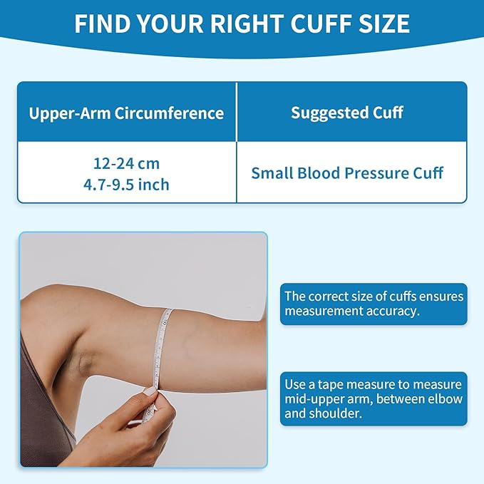 Small Blood Pressure Cuff Tailored for 4.7’’-9.5’’(12-24CM) Arm Circumference BP Replacement Cuff for Pediatric and Women S(Small) 6 Connectors (BP Cuff Included Only)