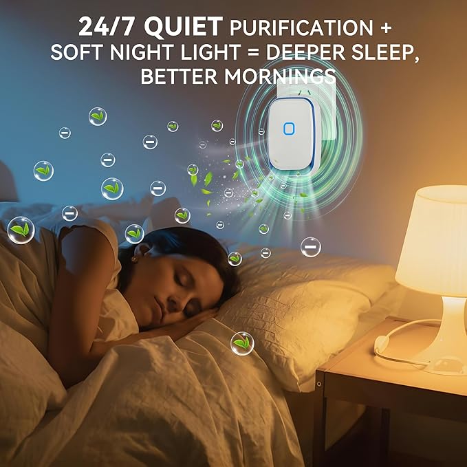 Plug In Air Ionizers for Home – 4 Pack Negative Ion Air Cleaner for Strong Dog Poof, Cat Litter Box Deodorizer, Air Purifier For Smoke, Kitchen Odor, Bathroom Closet Shoe Cabinet Office – White