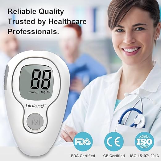Glucose Monitor Kit, Diabetes Testing Kit, Blood Glucose Meter, 100 Glucometer Strips, 100 Lancets, Test Strips Blood Sugar Meter Glucometer