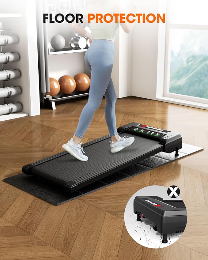 Walking Pad Mat for Carpet Floor, 68"x24", Treamill Mat for Hardwood Floors, High Density, 1/4 Thickness, Folable, Floor Protection Mats for Bike, Elliptical, Treadmill