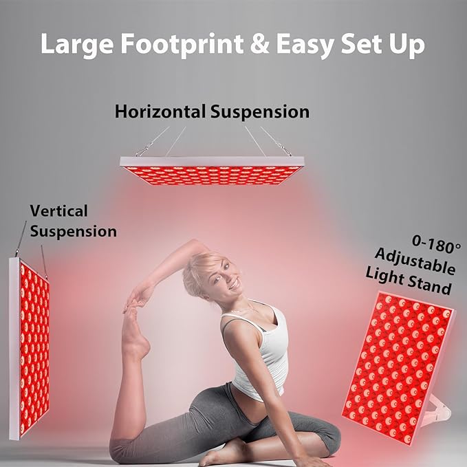 Red Light Therapy for Body and Face, 3 in 1 Red Light Panel with Removable Stand, Adjustable Red Light Lamp, LED 660nm Red Light and 850nm Infrared Red Light Therapy Devices for Full Body Skin Home