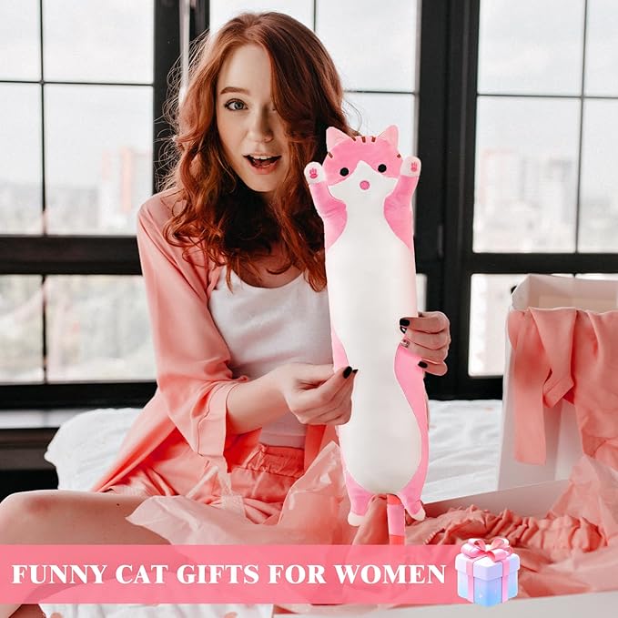 Cat Heating Pad for Period Cramps Menstrual Pain Relief, Portable Electric Heat Pads USB Powered, Cute Cats Plush Stuffed Animals Funny Gifts for Women Teen Girls Cat Lovers Birthday Easter Christmas