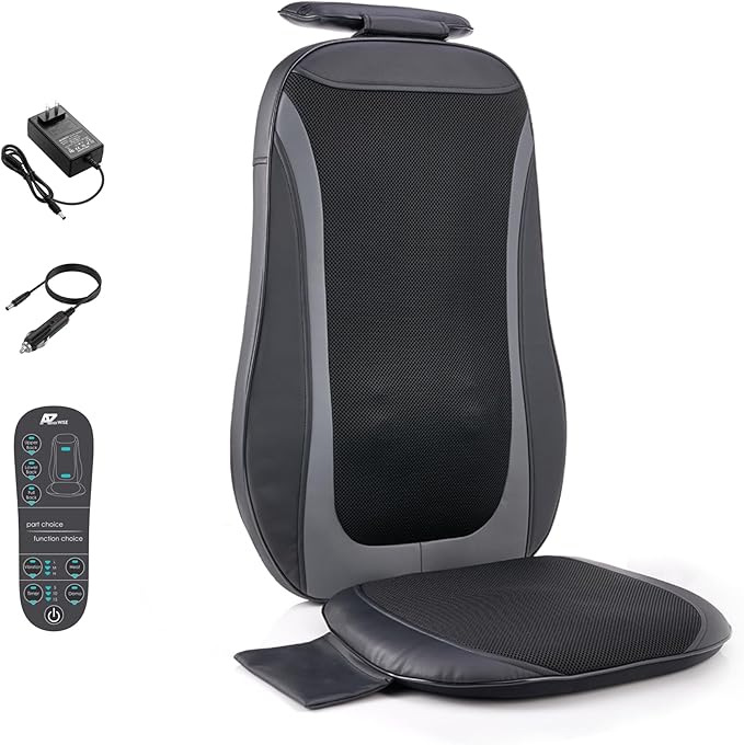 Back Massager with Heat, Shiatsu Massage Chair Pad for Back Pain, Rolling Kneading Massage Seat Cushion, Gifts for Women/Men, Stress Relax at Car Home Office