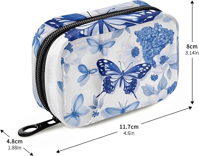 Travel Pill Case Abstract Flowers Floral Weekly Small Pill Box 7 Day Pill Box Pill Organizer Bag