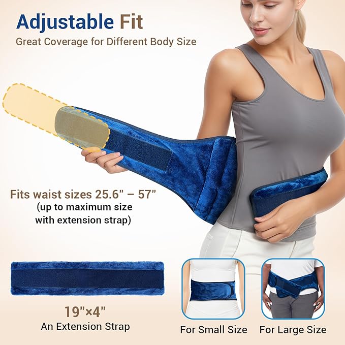Comfytemp Microwave Moist Heating Pad for Back Pain Relief, Sciatica Recovery Must Have, Microwavable Hot Therapy for Lower Lumbar, Cramps, Waist Warm Compress, Get Well Items for Men Women