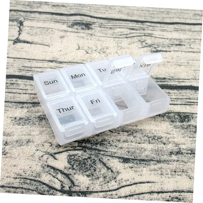 GLEAVI 2pcs Weekly Detachable Organizer Eight Container for Convenient Medicine Management Travel-Friendly Storage Box for Vitamins and Items
