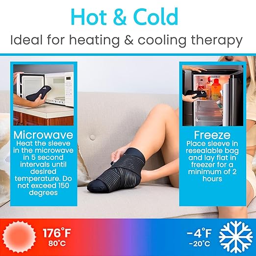 Arctic Flex Cold Therapy Sock - Reusable Ice Cooling Sock for Hot Feet, Heels & Ankles - Pain Relief for Swelling, Bunion, Plantar Fasciitis, Metatarsalgia, Chemotherapy & Diabetic Neuropathy