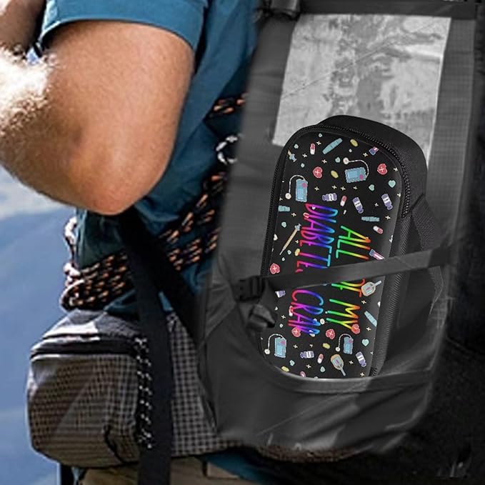 Rnyleeg Diabetic Bags for Supplies All of My Diabetes Crap Insulin Cooler Travel Case for Insulin Pens and Glucose Meter Diabetes Care