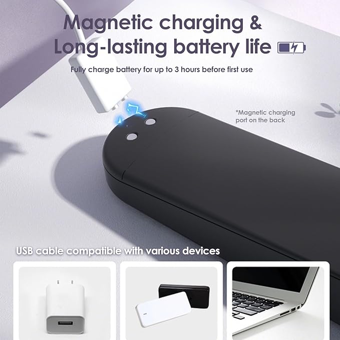 Portable Cordless Handheld Massager – Water-Resistant, Smart Heating, USB Rechargeable, Whisper Quiet,6 Speed Levels,12 Vibration Modes for Full-Body Relaxation & Fatigue Relief