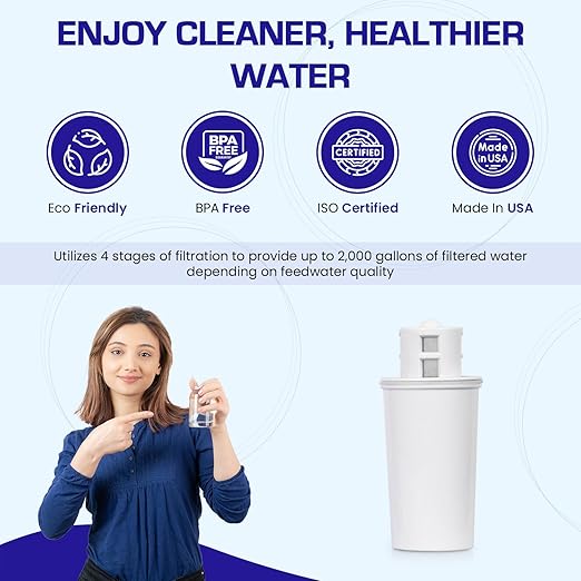 Crystal Quest Standard/Smart Water Filter Pitcher Cartridge – Advanced Filtration for Clean, Healthy Water, Removes Contaminants, Long-Lasting Design, Easy Installation, 2,000 Gallons